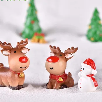 1bucată de Craciun in Miniatura, Moș Crăciun, Sanie, Reni Cadou Tren Terariu Figurine Zână Peisaj Model de Gradina Decor Acasă 