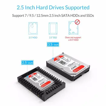 ORICO 2.5 la 3.5 inch Hard Disk adaptor Caddy Suport SATA 3.0 7 / 9.5 / 12.5 mm 2.5 inch SATA Hdd-uri și Ssd-uri (1125SS) 