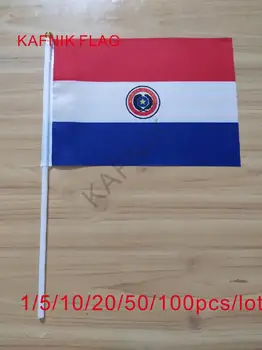 KAFNIK ,10/20/50/100buc Mici Paraguay pavilion 14*21CM Paraguay Pavilion mână drapelul național cu Polul Predarea drapelului 
