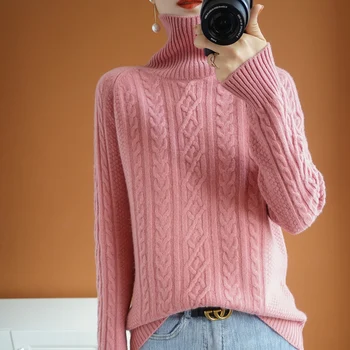 21 de toamnă și de iarnă noi cașmir pulover pentru femei de înaltă rever diamant răsucite pulover pulover vrac lână tricot bottom tricou 