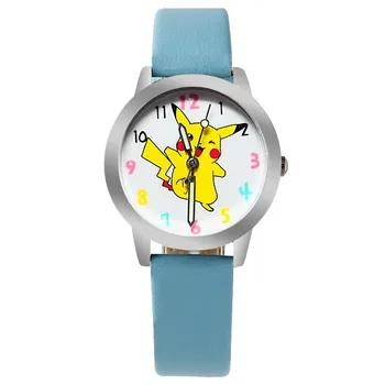 Pokemon Desene animate Pikachu Copii de Ceas elev de școală Elementară din Piele cuarț ceas băiat Fată ceas Casual minunat Ceas cadou 