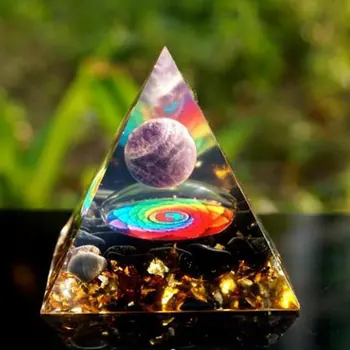 Pomul Vieții Piramida Ametist, Peridot Vindecare de Cristal de Energie Piramida EMF Protecție Instrument de Meditație Decor Acasă