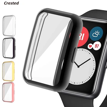 Placat cu Capac Pentru Huawei Watch se potrivesc Caz Smartwatch Accesorii TPU Bara de protecție Toate-în Jurul valorii de Ecran Protector pentru Huawei Watch a se potrivi 2021 Caz 