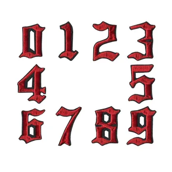 1 BUC 4.5 CM numerele 0-9 negru roșu negru aur de Metal Mixte patch-uri Brodate Coase pe fier pe decor insigna pentru haine 