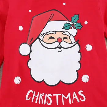 Copii Bumbac, Pijamale Crăciun Moș Crăciun Elan De Imprimare Gât Maneca Lunga Pulover Casual Topuri Cu Dungi Stele Pantaloni Largi 