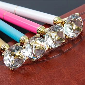Drăguț Gem Pix Cristal Diamant De Metal Pix Frumos Cadou Stilou Școlar Rechizite De Birou 