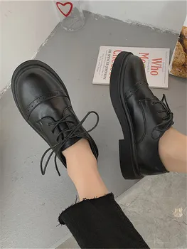 2020 nou versiunea coreeană a retro dantelă pantofi mici de moda Britanic Colegiul vânt pantofi Oxford pantofi plat pentru femei 