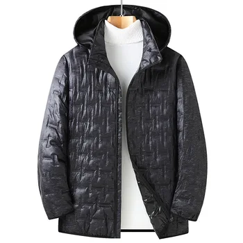 Iarna lumina și subțire cu glugă jos jacheta barbati Nou 2021 moda pentru Bărbați clasice liber sacou în jos jacheta Supradimensionată 6XL 7XL 8XL 