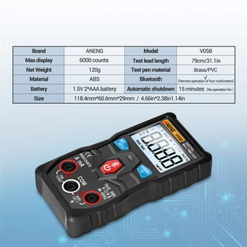 ANENG V05B Mini Digital, 6000 De Capete de acuzare Profesionale Multimetru Analogic AC/DC Curenți de Tensiune Testere True RMS Bluetooth Multimetro 