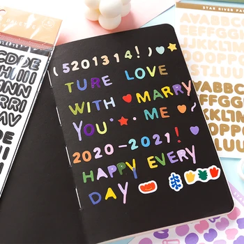 6 buc/set Culoare litere limba engleză Numărul Album cu Autocolante Confetti Decor DIY Fotografie de jurnal Jurnal Album de Papetărie 