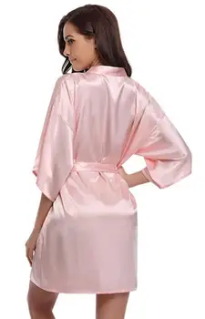Noi Kimono De Mătase Halat Halat De Baie Femei De Mătase De Onoare Haine Sexy Bleumarin Halate De Satin Halat Doamnelor Dressing Domnisoara De Onoare Robe 