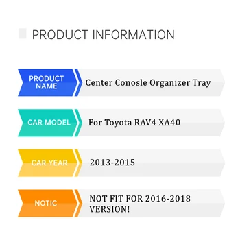 Consola centrala Tavă Organizator Compatibil Pentru Toyota RAV4 XA40 Accesorii 2013 Cotiera Secundar de Depozitare torpedou 