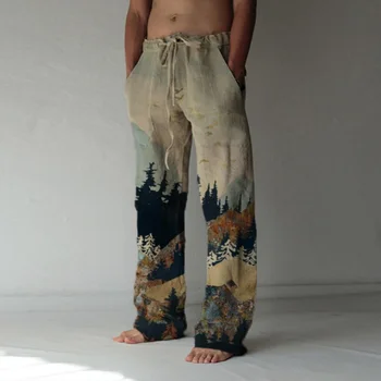 LUCESAM Bărbați Medieval Vintage Mens Pantaloni Casual Pantaloni joggers ropa para hombre 