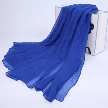 2020 Nouă Femei Culoare Solidă Lenjerie de pat din Bumbac Moale Eșarfă Lungă Cald Hijab Musulman Eșarfe Bomboane de Culoare Confortabil Femeie Șal 180*85cm 