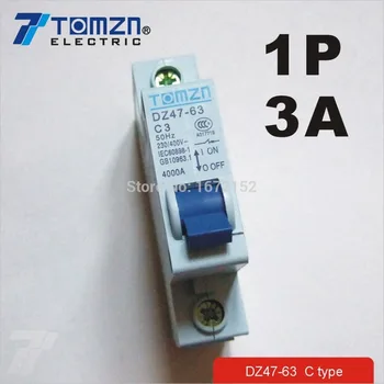 1P 3A, 240V/415V 50HZ/60HZ Mini intrerupator MCB C45 tip C 