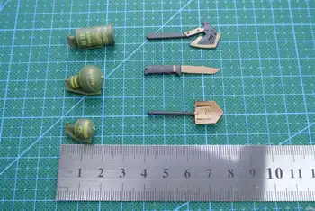 6 buc/set 1:6 bombe fumigene, grenade, pumnalul, cu toporul. Acoperit Cu Plastic Model Militar Accesorii Pentru 12