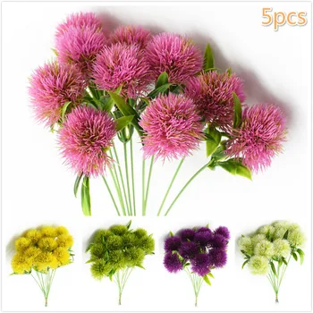 5pcs Floare Păpădie Minge de Plastic, Flori Artificiale DIY Petrecere de Nunta Decor de Masă Mireasa Țineți Buchet de Decor Acasă 