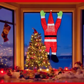 NOI Agățat de Crăciun Moș Crăciun Costum de Pânză de 1,08 m Moș Crăciun Decor pentru Interior Exterior Ferestre Ușa Agățat