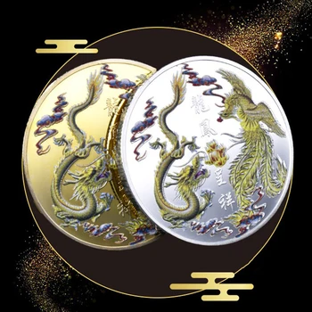 Mult Noroc Pentru Tine Chinez Fu Koi Monedă Comemorativă de Culoare Crap Medalie de Aur și Monede de Argint Relief Ambarcațiuni de Metal Insigna Cadou 