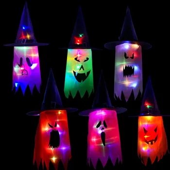 Decor de Halloween Vrăjitoare Pălărie de Lumini cu LED-uri de Halloween Urechi de Elf Pentru Copii Petrecere Decor Consumabile în aer liber Copac Agățat Ornament Diy 