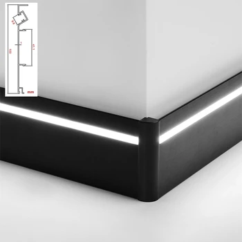 1m Per Bucata 50/100mm Profil de Aluminiu Greu Bar de Lumină LED-uri Suface Metalic Montat Plinta Lampă de Perete Plinta Liniar Lampa Canal 