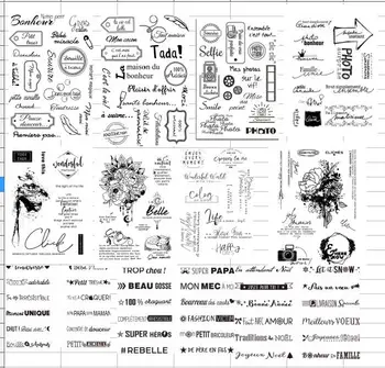 Cuvinte franceze Transparent Clar Timbre pentru DIY Scrapbooking/Carte de a Face Distractiv de Decorare Consumabile A0062 