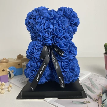 25cm Valentine a Crescut Inima de Urs de Flori Cadou Pentru Iubita de Ziua de Nunta Artificiale Partid Decor Acasă Vin Rosu Roz 
