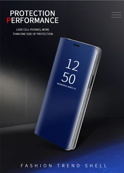 Smart Mirror Caz Flip Pentru Samsung Galaxy A10 A20 A20E A30 A40 A50 A70 A80 A90 Nota 8 9 S7 Edge S8 S9 Plus S10 S10E 5G S20 Ultra