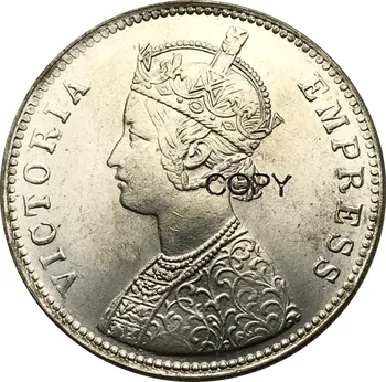 British India 1897 Împărăteasa Victoria O Rupie De Alama Placat Cu Argint Copia Monede 