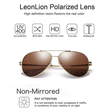 LeonLion 2021 Polarizat ochelari de Soare Barbati de Brand Designer de UV400 Clasic de Ochelari de Aliaj de Ochelari Pentru Bărbați/Femei de Conducere oculos de sol 