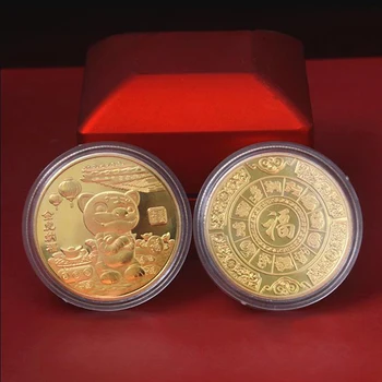 2022 Dragon Și Phoenix Monedă Comemorativă Nou Chinezesc Anul Tigrului Original Monedă Comemorativă Decor Acasă Meserii 