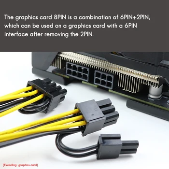 8 Pini Cablu de Alimentare Pentru Minerit CPU GPU 8pini La 2X8 Pini (6+2) placa Grafica Dual PCI-E 8 Pini pentru Alimentare Splitter Cablu 21Cm 
