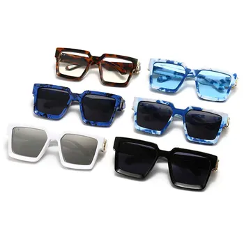 HBK Retro Pătrat ochelari de Soare pentru Femei Brand Designer de Vară Culori Bomboane Ochelari de Soare MenFashion Verde Plat Len Nuante Uri Populare 