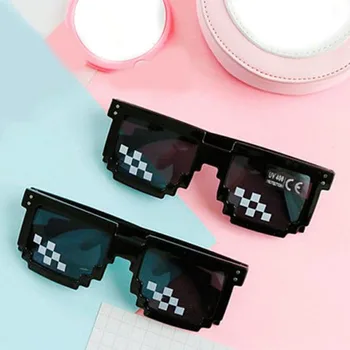 Thug Life 8 Biți Pixel Face Cu EA ochelari de Soare Ochelari de Ochelari Barbati Unisex 1 BUC Noua Moda Negru Rece 