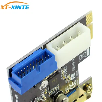 XT-XINTE 2 Port USB pentru Pcie x1 de pe Panoul Frontal 20P 20 Pin USB 3.0 PCI-e Card de Expansiune PCI Express pcie Hub Controller Card Adaptor