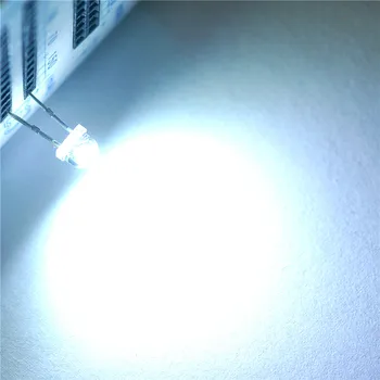 LED-diodă emițătoare de pălărie de paie 5MM părul alb lumină albă (50buc) 