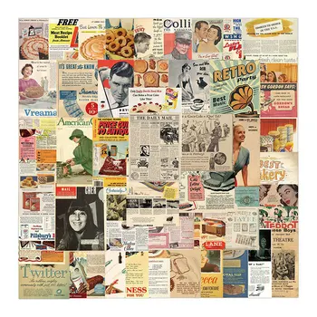 10/30/50pcs Vintage Retro Poster Kraft Hârtie Autocolant Album Jurnal Jurnalul de Notebook-uri de Papetărie Decorativ Autocolant Impermeabil 