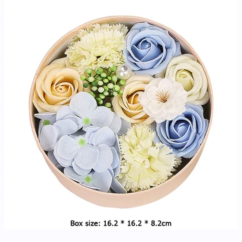 Sapun parfumat de Trandafir Artificiale Parfumat Petale de Flori Rotunde în Formă de Cutie de Cadou Decor Nunta Ziua Îndrăgostiților Cadou pentru Prietena 