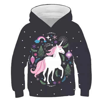 Baieti Costum Hanorace haine fete haine copii Tricou pentru fete de unicorn Sport cu Glugă de Desene animate preferate de Copii Tricou 