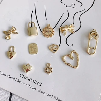 DIY accesorii bijuterii din aliaj de piersic inima arc fata zambitoare pandantiv bijuterii accesorii material
