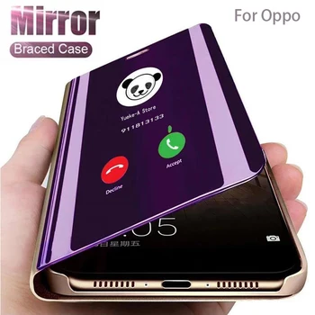 Smart Mirror Caz Flip Pentru OPPO R9 Plus la Șocuri Acoperire Pentru oppo R9 Plus X9079 6.0 Inci Telefon de Lux Shell Stand Coque Fundas 