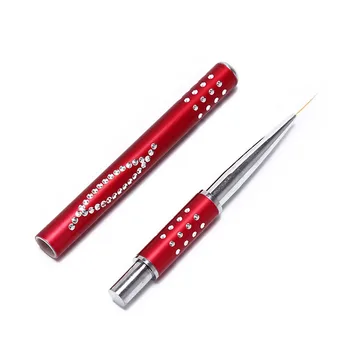 1BUC Metal Mâner Subțire Pictura poloneză Desen Bine Nail Art Pensule Profesionale Pensula Set de Linie Pixuri 