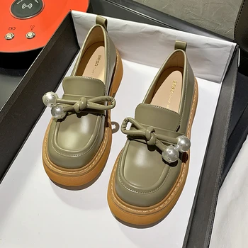 Pantofi Plat pentru femei 2021 Moda Confortabile Pantofi pentru Femei din Piele PU Platforma de Metal Lanț Femei Mocasini Zapatos De Mujer 