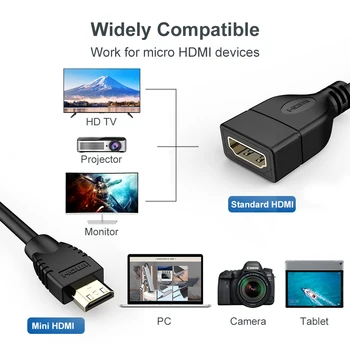 Mini compatibil HDMI 1080P 3D Mini compatibil HDMI cu un Cablu HDMI de sex Masculin la Feminin Pentru HDTV Proiector Extensia Convertor Adaptor 