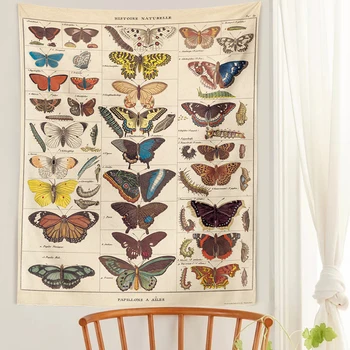 Antic Butterfly Ilustrare Tapiserie De Perete Haning Boho Millot Art Ilustrat Decor De Perete Farmhose Decor Vintage De Perete De Arta 