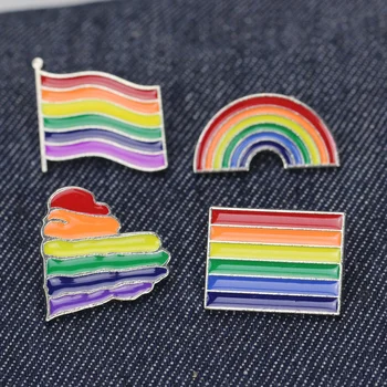 De înaltă calitate Mândrie Steaguri Curcubeu Brosa Intersexuale Email Ace de Inima Drăguț Gay Broșe Insigna Jachete din Denim Bijuterii pentru Copii Femei 