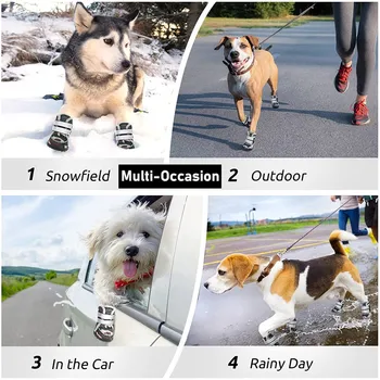 Câinele Cizme Impermeabil Anti-Alunecare Pantofi Caine în aer liber Câine Zăpadă Papuceii Reflectorizante Labă de Câine de Protecție pentru Mediu Mic Câini de talie Mare 