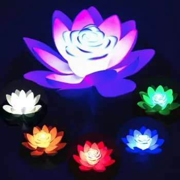 Artificiale Lotus de Lumină LED-uri Colorate Lotus Impermeabil Fals Iaz de Lotus Flori Frunze de nufăr Festivalul Lantern Decoratiuni Lumini
