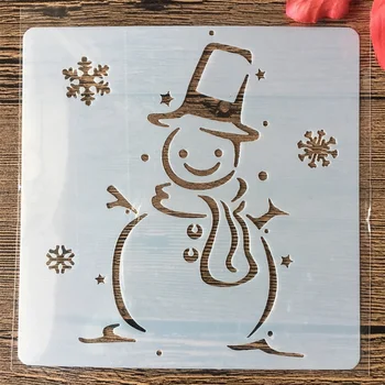 7Pcs 13cm Crăciun, Moș crăciun, om de Zăpadă DIY Stratificare Sabloane Pictura Album de Colorat Relief Album Decorative Șablon