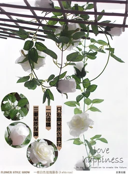 Mătase artificială Trandafiri Flori de Viță de vie Verdeață Plante Pentru Petrecerea de Nunta Fundal DIY Ghirlanda Decor Acasă 